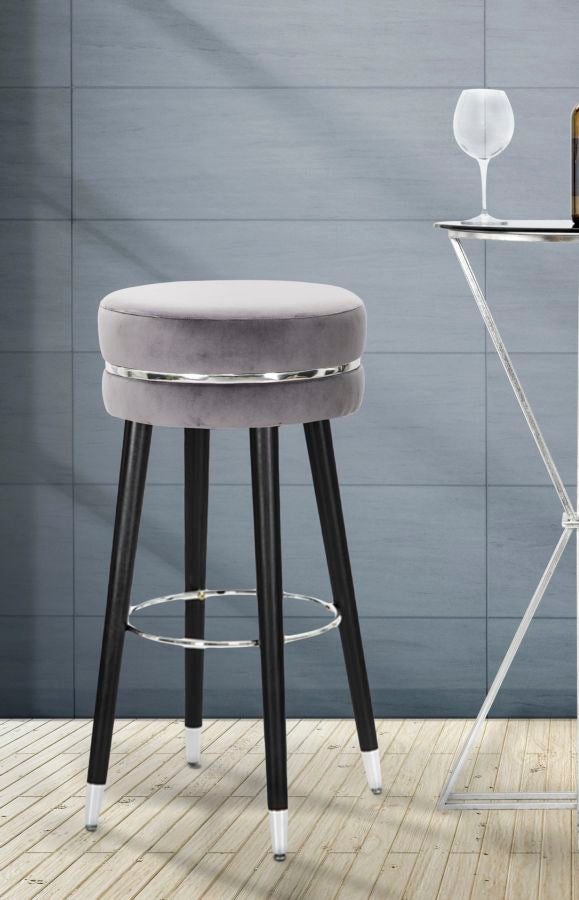 SGABELLO BAR PARIS GRIGIO/SILVER CM Ø 35X74