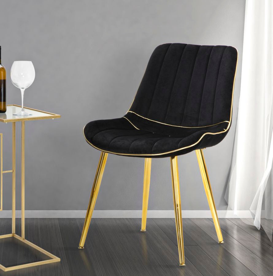 SEDIA PARIS NERA/GOLD SET 2 PZ CM 51X59X79