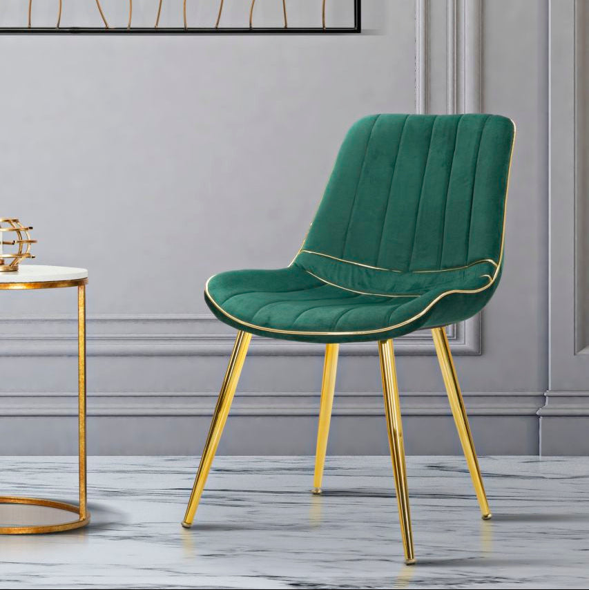 SEDIA PARIS VERDE/GOLD SET 2 PZ CM 51X59X79