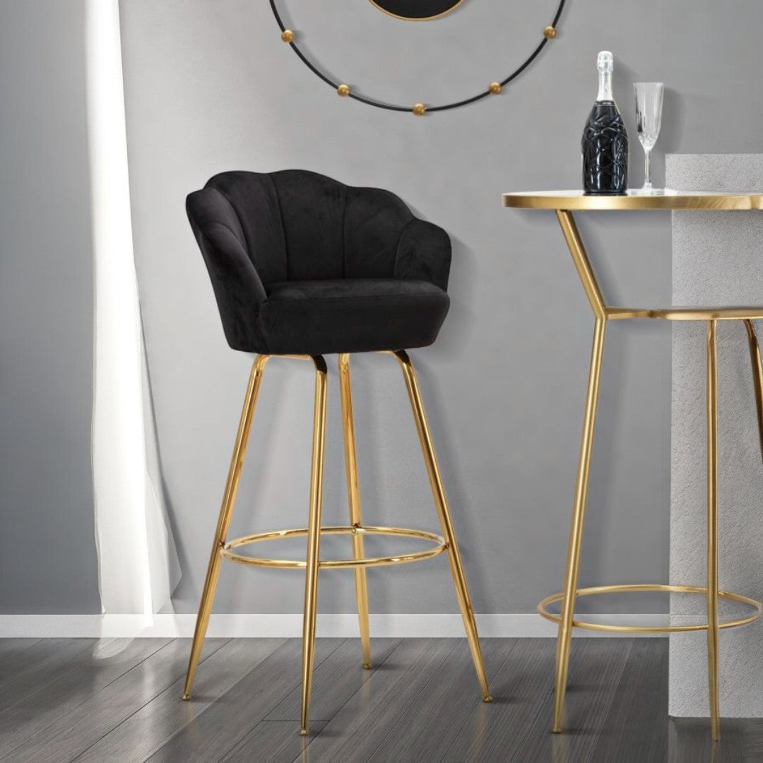 SGABELLO BAR VIENNA NERO CM 55X53X110