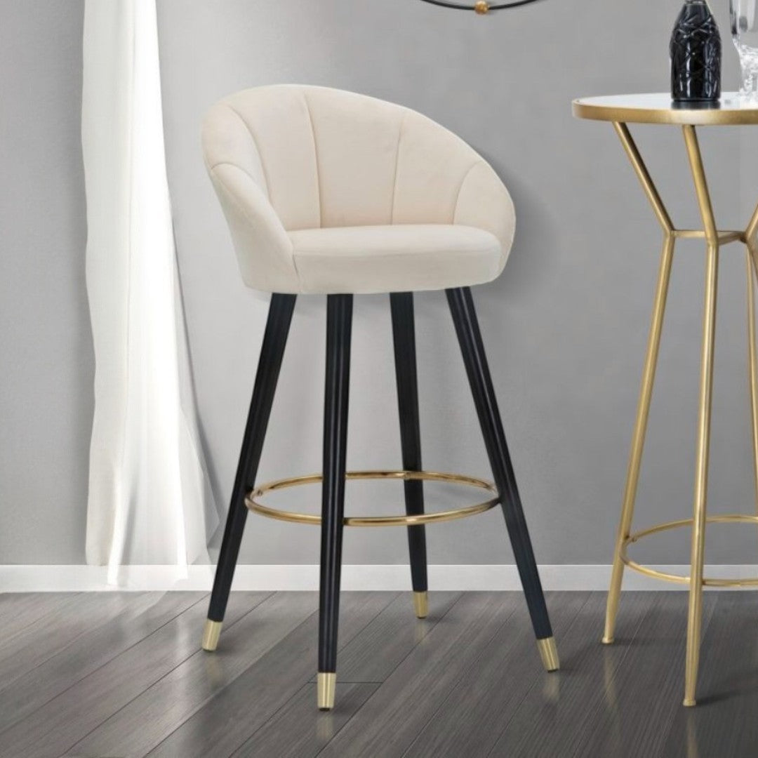 SGABELLO BAR PRAGUE CREMA CM 55X56X104