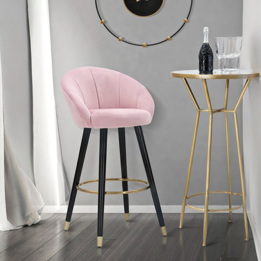 SGABELLO BAR PRAGUE ROSA CM 55X56X104