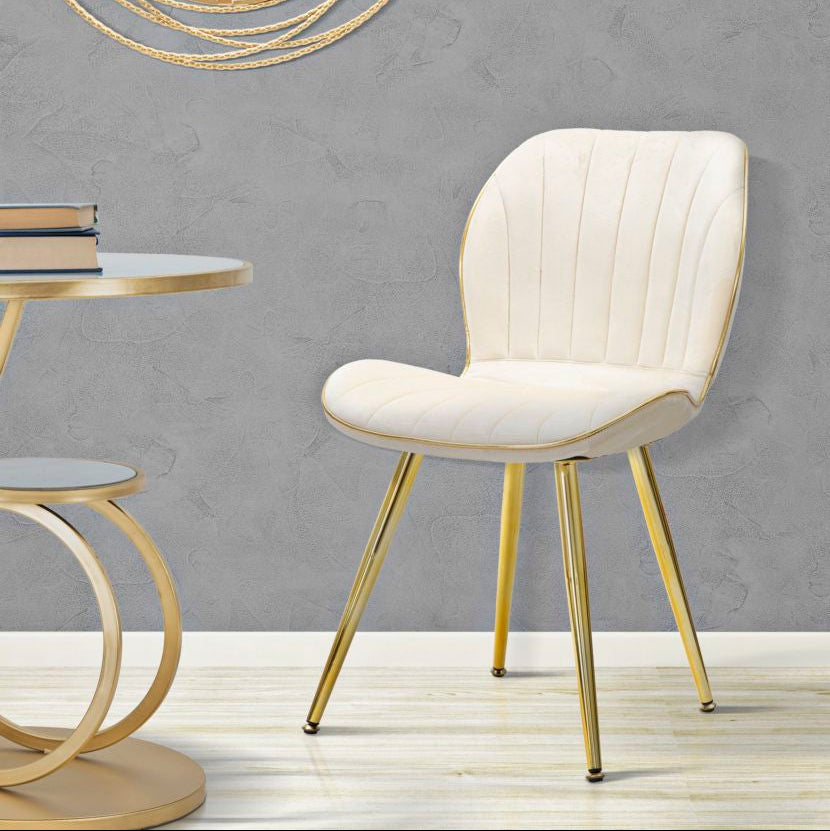 SEDIA PARIS SPACE CREMA /GOLD SET 2 PZ CM 46X58X77