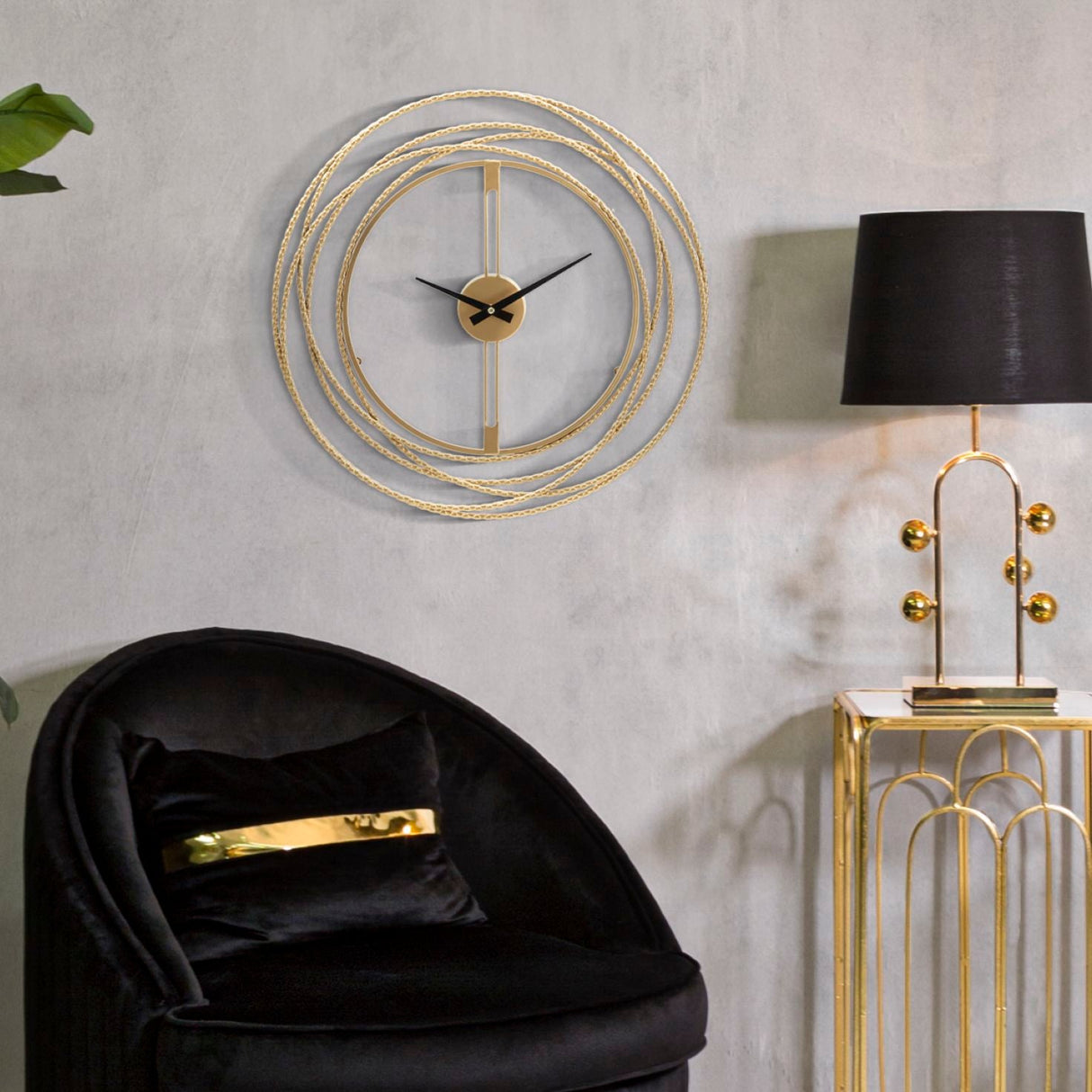 OROLOGIO DA MURO GOLD STRIPS CM Ø 50X4