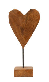 SCULTURA CUORE IN TEAK RIC. CM 15X10X35 (PEZZI UNICI - NON RIP. IN SERIE)