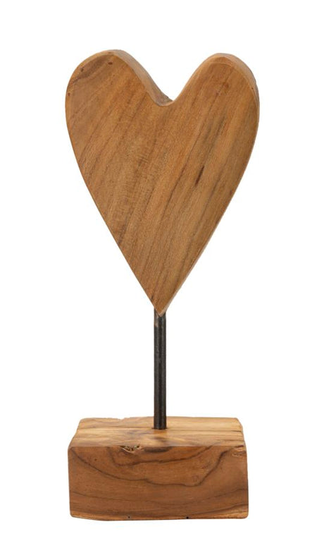 SCULTURA CUORE IN TEAK RIC. CM 10X10X25 (PEZZI UNICI - NON RIP. IN SERIE)