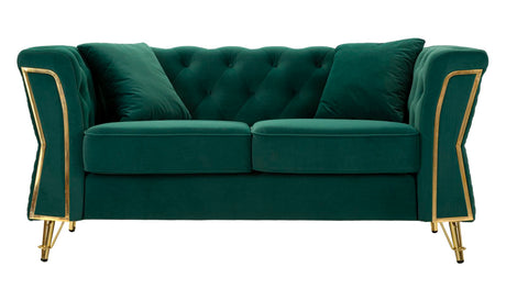 DIVANO EMY VERDE C/CUSCINI CM 162X83X76