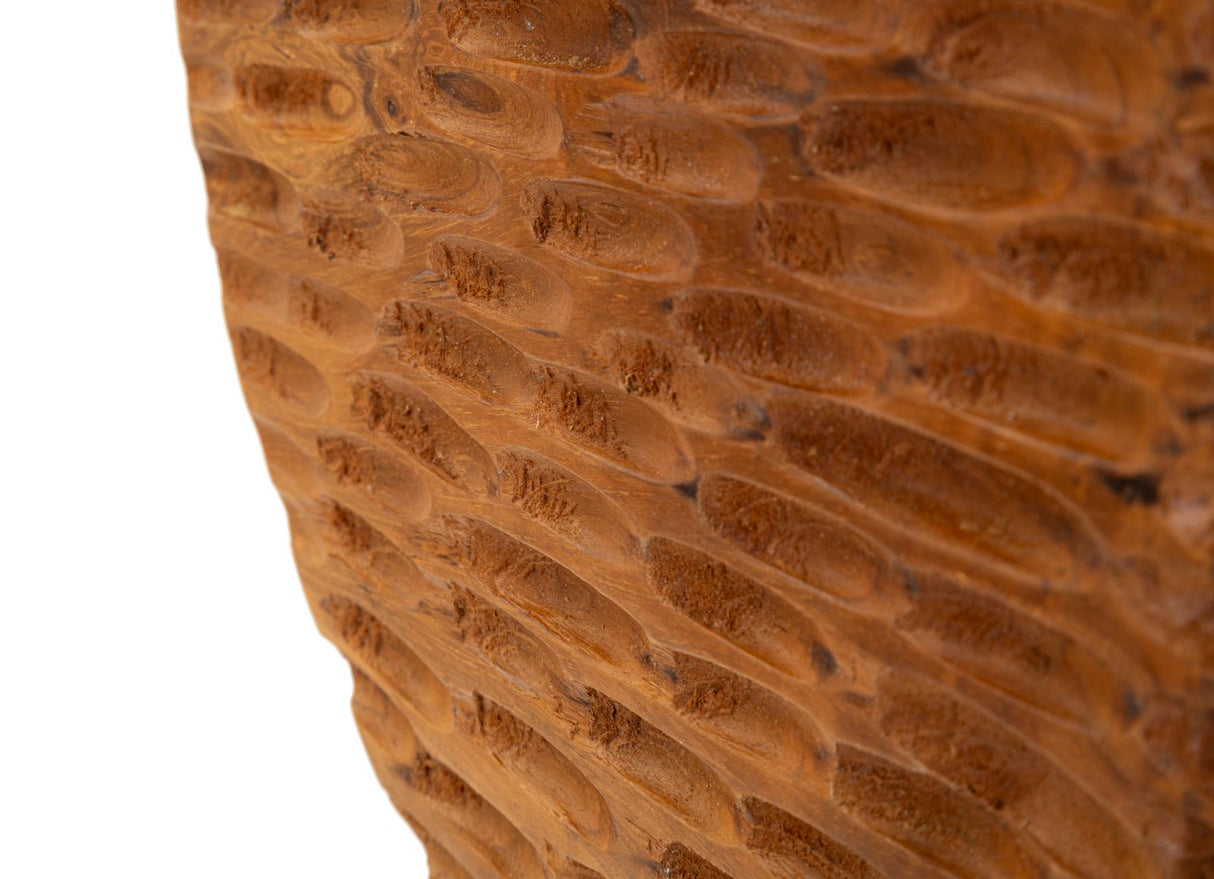 SCULTURA COIN IN TEAK RICICLATO CM 30X15,5X40 (PEZZI UNICI - NON RIP. IN SERIE)