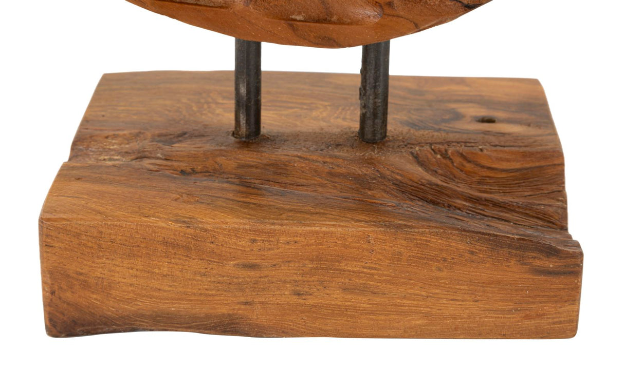 SCULTURA COIN IN TEAK RICICLATO CM 30X15,5X40 (PEZZI UNICI - NON RIP. IN SERIE)