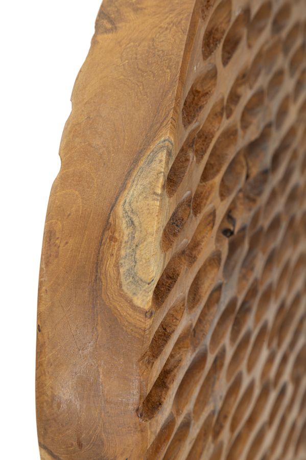 SCULTURA COIN IN TEAK RICICLATO CM 30X15,5X40 (PEZZI UNICI - NON RIP. IN SERIE)