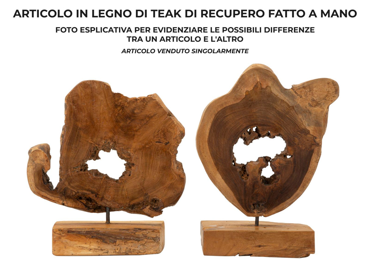 SCULTURA BINTANG IN TEAK RICICLATO CM 31X13X35(PEZZI UNICI - NON RIP. IN SERIE)