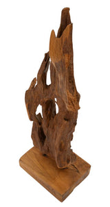 SCULTURA AKAR IN TEAK RICICLATO CM 18X13X55 (PEZZI UNICI - NON RIP. IN SERIE)