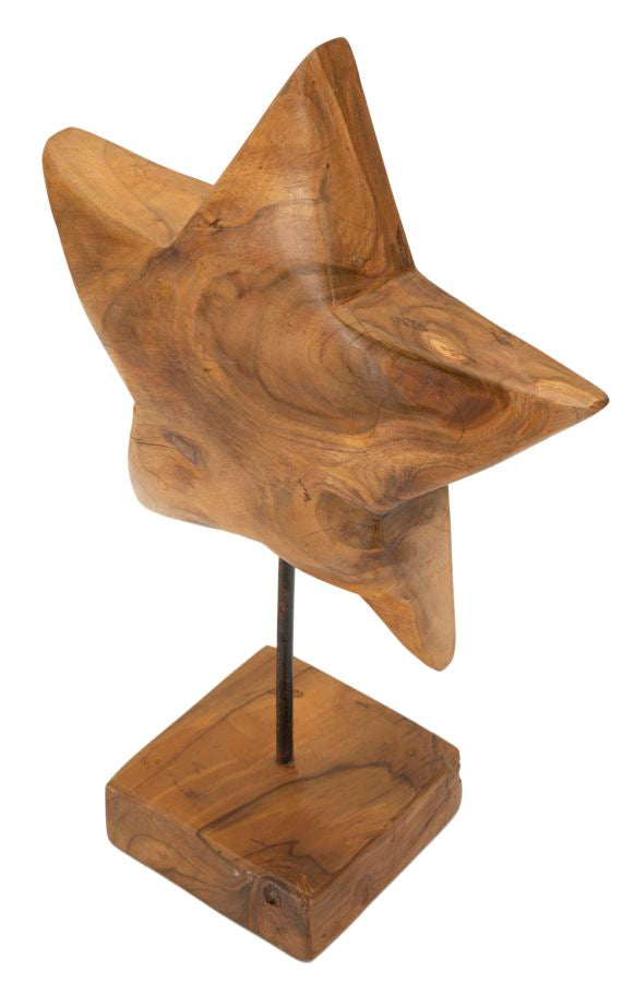 SCULTURA STELLA IN TEAK RICICLATO CM 28X12X42 (PEZZI UNICI - NON RIP. IN SERIE)