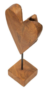 SCULTURA CUORE IN TEAK RIC. CM 15X10X35 (PEZZI UNICI - NON RIP. IN SERIE)