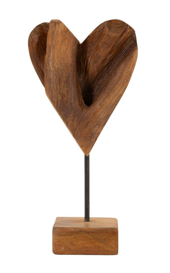 SCULTURA CUORE IN TEAK RIC. CM 15X10X35 (PEZZI UNICI - NON RIP. IN SERIE)