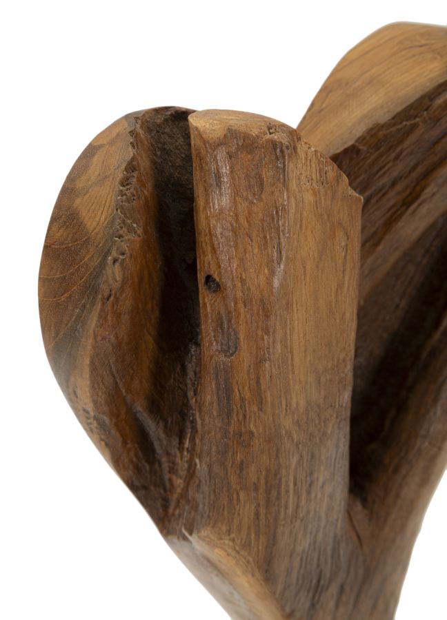 SCULTURA CUORE IN TEAK RIC. CM 15X10X35 (PEZZI UNICI - NON RIP. IN SERIE)