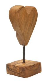 SCULTURA CUORE IN TEAK RIC. CM 10X10X25 (PEZZI UNICI - NON RIP. IN SERIE)