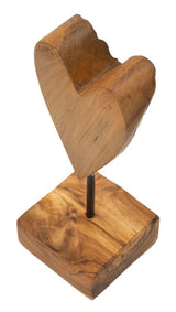 SCULTURA CUORE IN TEAK RIC. CM 10X10X25 (PEZZI UNICI - NON RIP. IN SERIE)