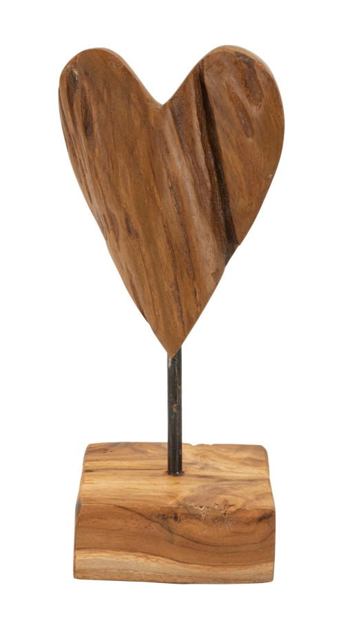 SCULTURA CUORE IN TEAK RIC. CM 10X10X25 (PEZZI UNICI - NON RIP. IN SERIE)