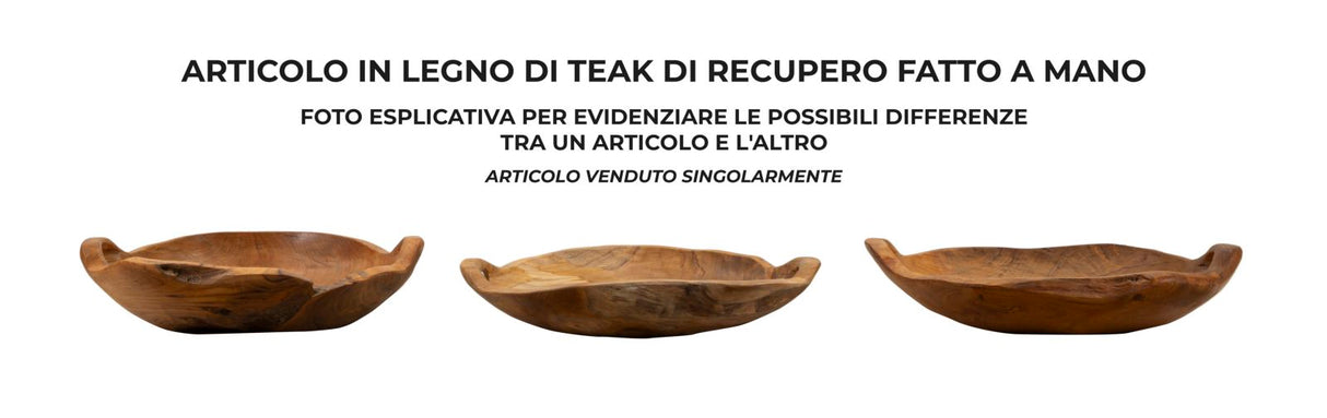 S/TASCHE WAHAN IN TEAK RICICLATO CM  42X36X7 (PEZZI UNICI - NON RIP. IN SERIE)