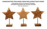 SCULTURA STELLA IN TEAK RICICLATO CM 28X12X42 (PEZZI UNICI - NON RIP. IN SERIE)
