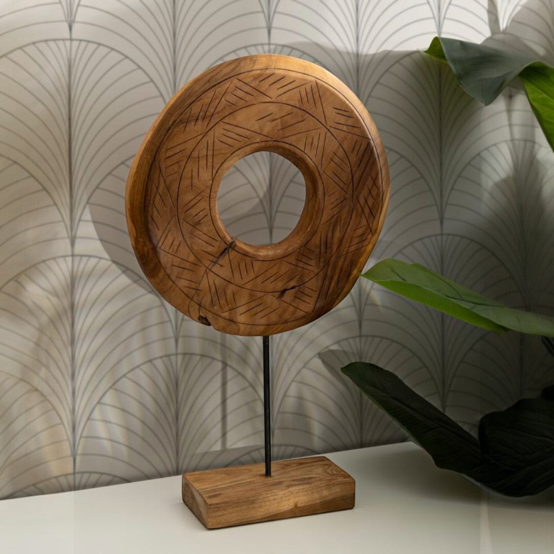 SCULTURA DORAT IN TEAK RICICLATO CM 35X10X58 (PEZZI UNICI - NON RIP. IN SERIE)