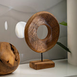 SCULTURA DORAT IN TEAK RICICLATO CM 28X10X38 (PEZZI UNICI - NON RIP. IN SERIE)