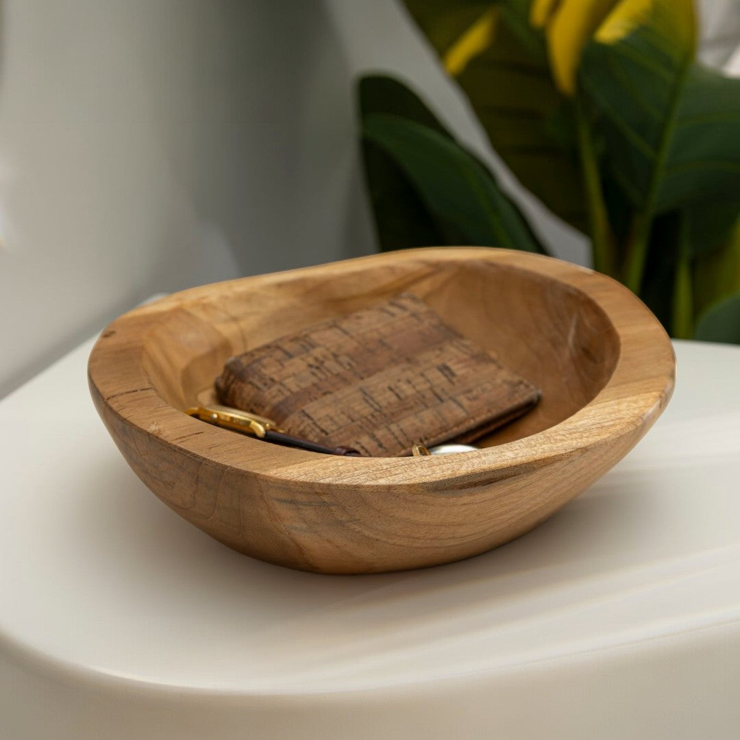 S/TASCHE TIPIC IN TEAK RIC. CM Ø 25X5 (PEZZI UNICI - NON RIP. IN SERIE)