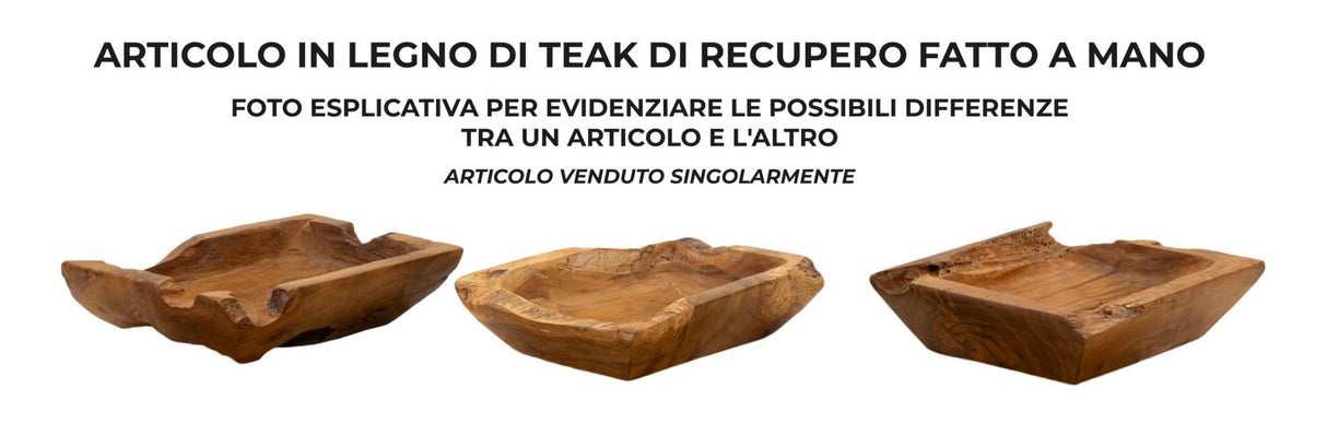 S/TASCHE KUTAK IN TEAK RIC.CM 25X19X7  (PEZZI UNICI - NON RIP. IN SERIE)