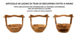 S/TASCHE TIMBO IN TEAK RICICLATO CM 32X25X27 (PEZZI UNICI - NON RIP. IN SERIE)