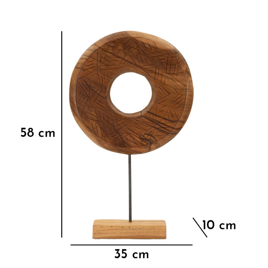 SCULTURA DORAT IN TEAK RICICLATO CM 35X10X58 (PEZZI UNICI - NON RIP. IN SERIE)
