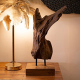 SCULTURA AKAR IN TEAK RICICLATO CM 18X13X55 (PEZZI UNICI - NON RIP. IN SERIE)