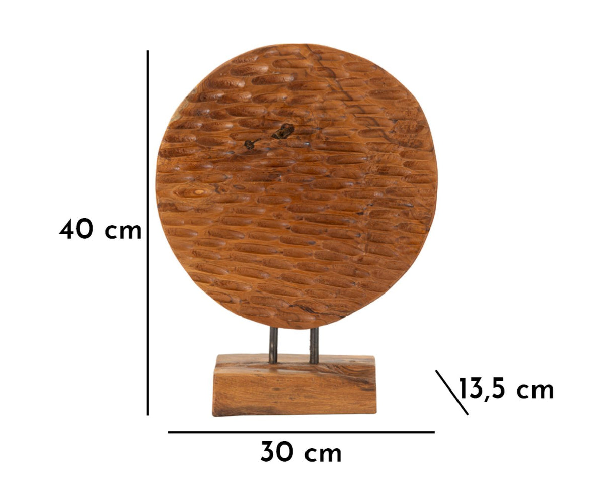 SCULTURA COIN IN TEAK RICICLATO CM 30X15,5X40 (PEZZI UNICI - NON RIP. IN SERIE)