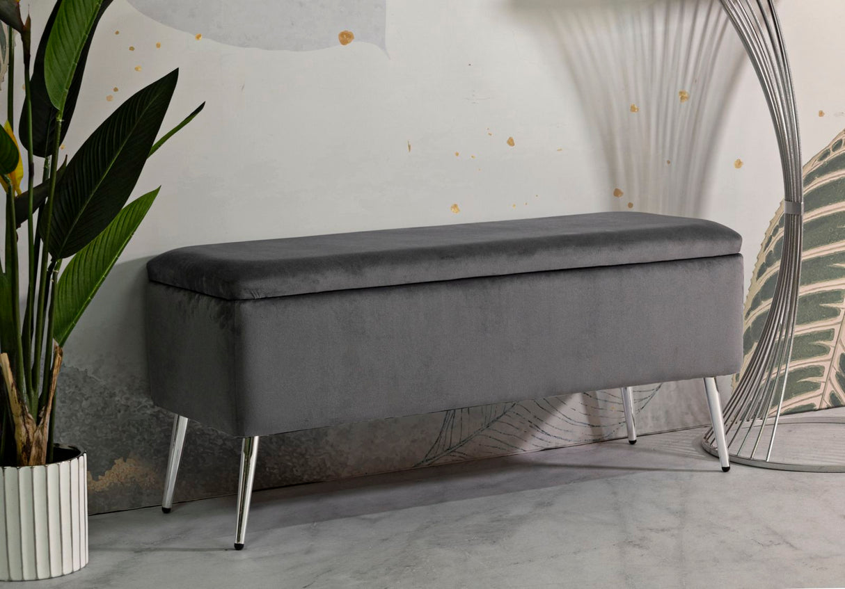 PANCA C/CONTENITORE SILVERY CM 112X42X50