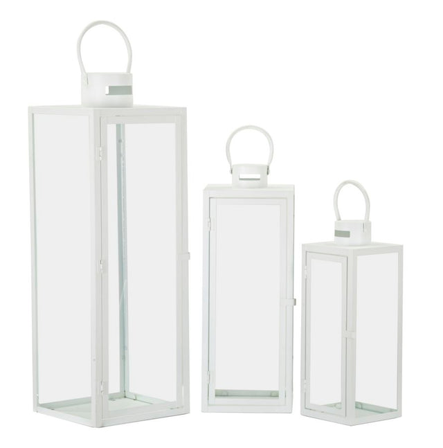 LANTERNE WHITE SET 3 PZ CM 22X22X66-18X18X49