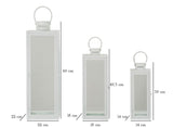 LANTERNE WHITE SET 3 PZ CM 22X22X66-18X18X49,5-14X14X39
