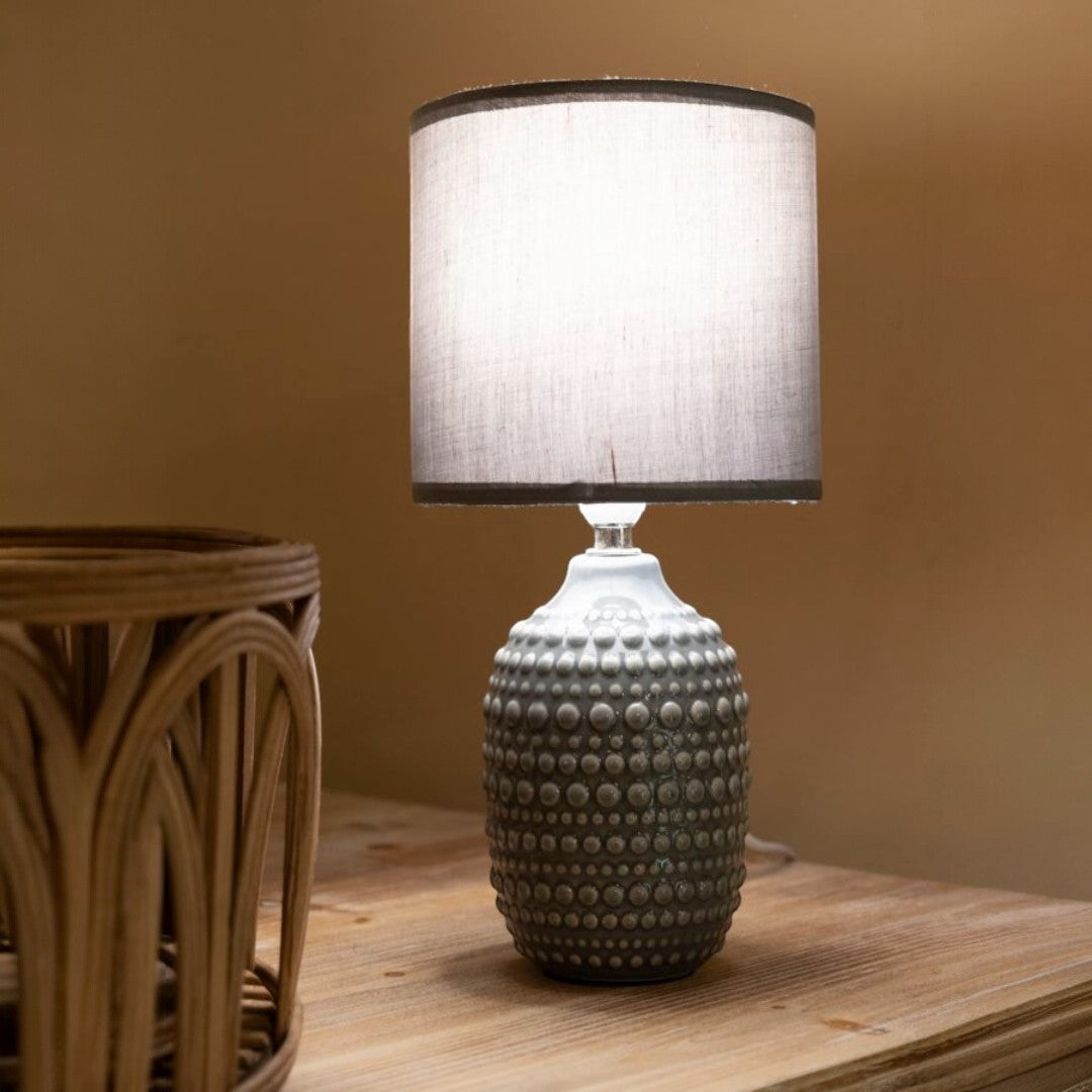 LAMPADA DA COMODINO POINTS GRIGIA CM Ø 15X30,5