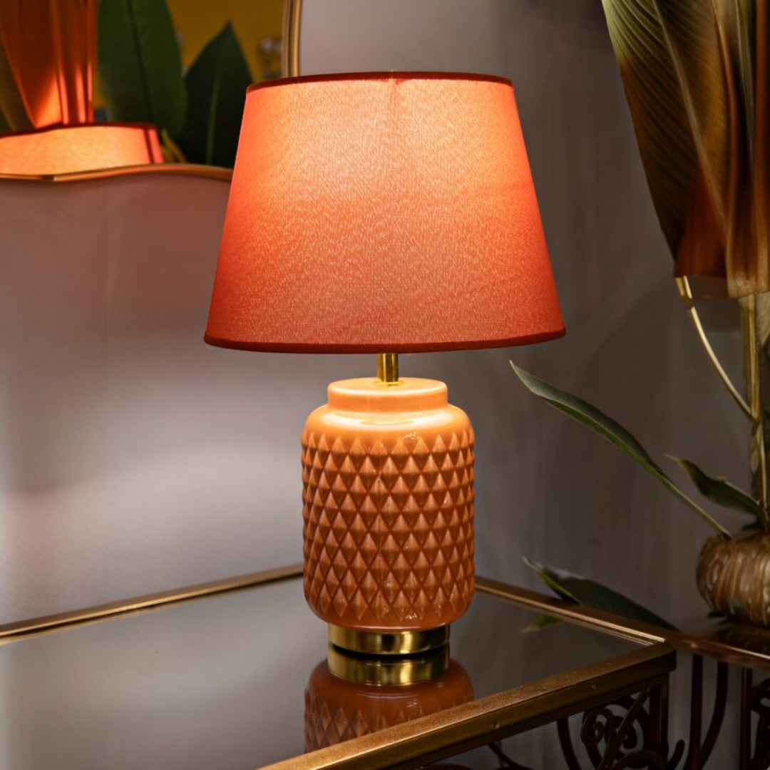LAMPADA DA TAVOLO SQUARE ARANCIONE CM Ø 28X44