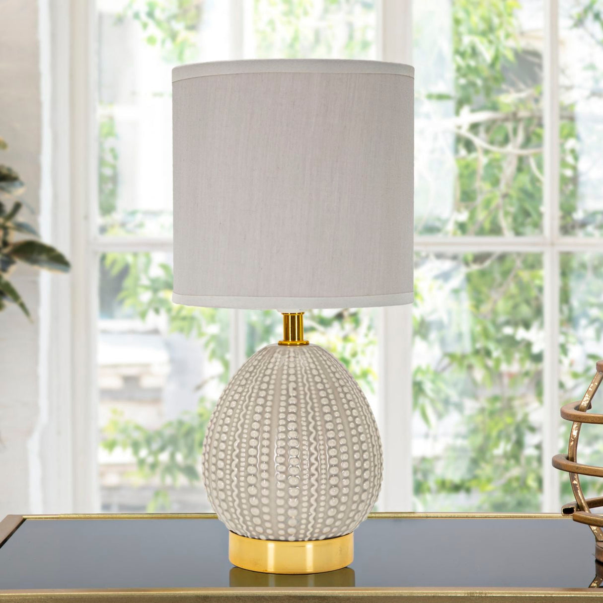 LAMPADA DA COMODINO FLAVI GRIGIA CM Ø 15X30,5