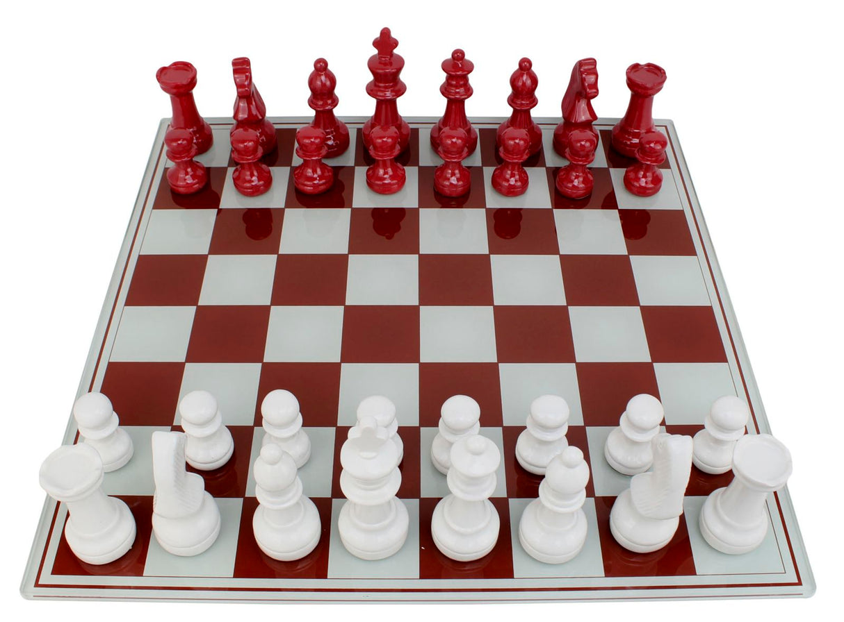 SET SCACCHIERA ROSSA/BIANCA CM 61X61X14
