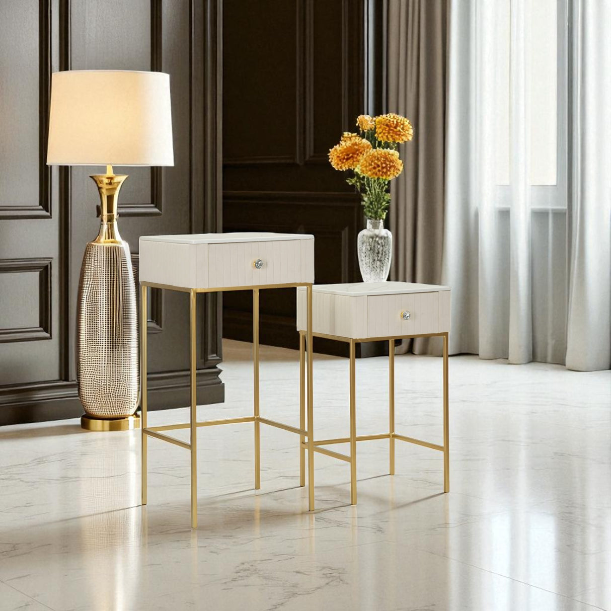 TAVOLINETTI ALTI WEDDING QUADRATI SET 2 PZ - FERRETTI