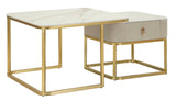 TAVOLI DA CAFFE' BEAUTY COPPIA CM 70X70X48-50X50X43