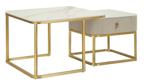 TAVOLI DA CAFFE' BEAUTY COPPIA CM 70X70X48-50X50X43