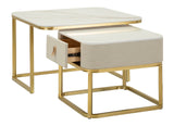 TAVOLI DA CAFFE' BEAUTY COPPIA CM 70X70X48-50X50X43,5