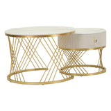 TAVOLI DA CAFFE' VOTIX COPPIA CM Ø 70X48-50X43,5