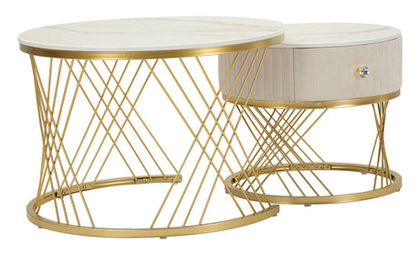 TAVOLI DA CAFFE' VOTIX COPPIA CM Ø 70X48-50X43