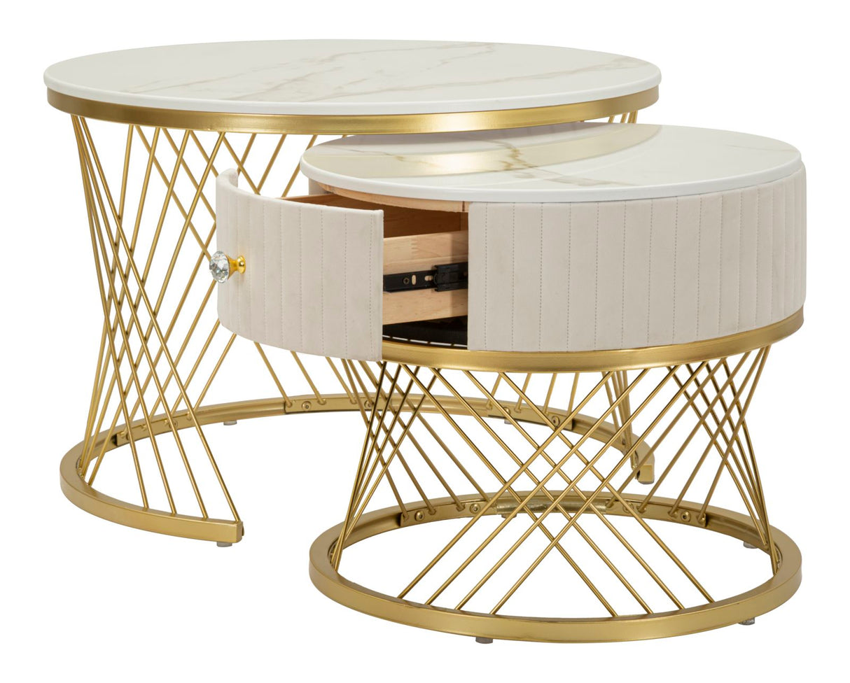 TAVOLI DA CAFFE' VOTIX COPPIA CM Ø 70X48-50X43,5
