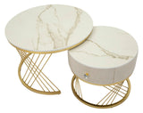 TAVOLI DA CAFFE' VOTIX COPPIA CM Ø 70X48-50X43,5