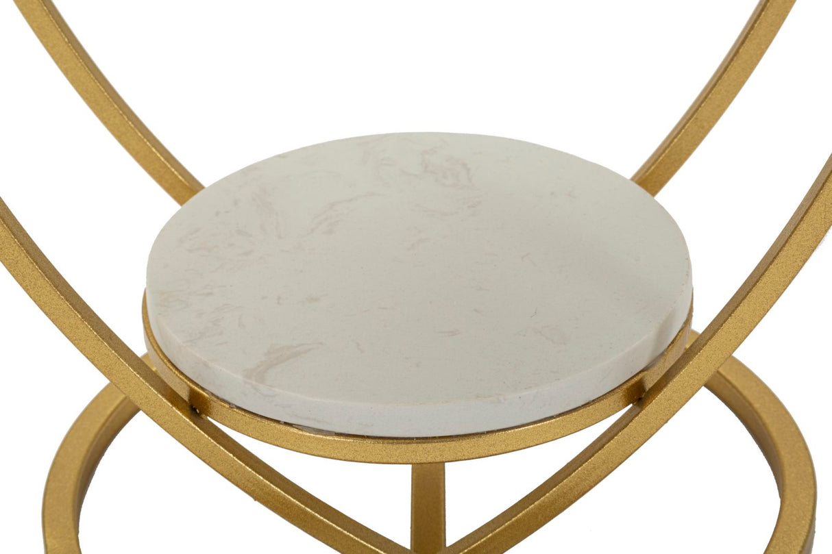 TAVOLINETTO HEART ORO CM Ø 40X45,5