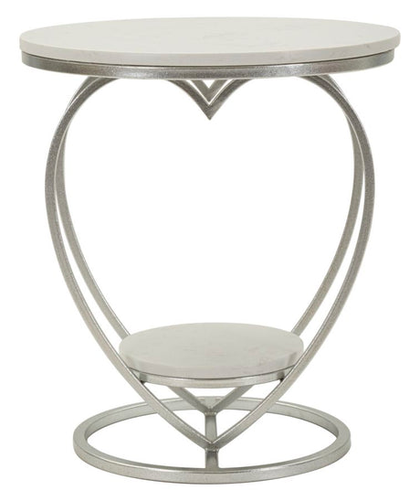 TAVOLINETTO HEART ARGENTO CM Ø 40X45